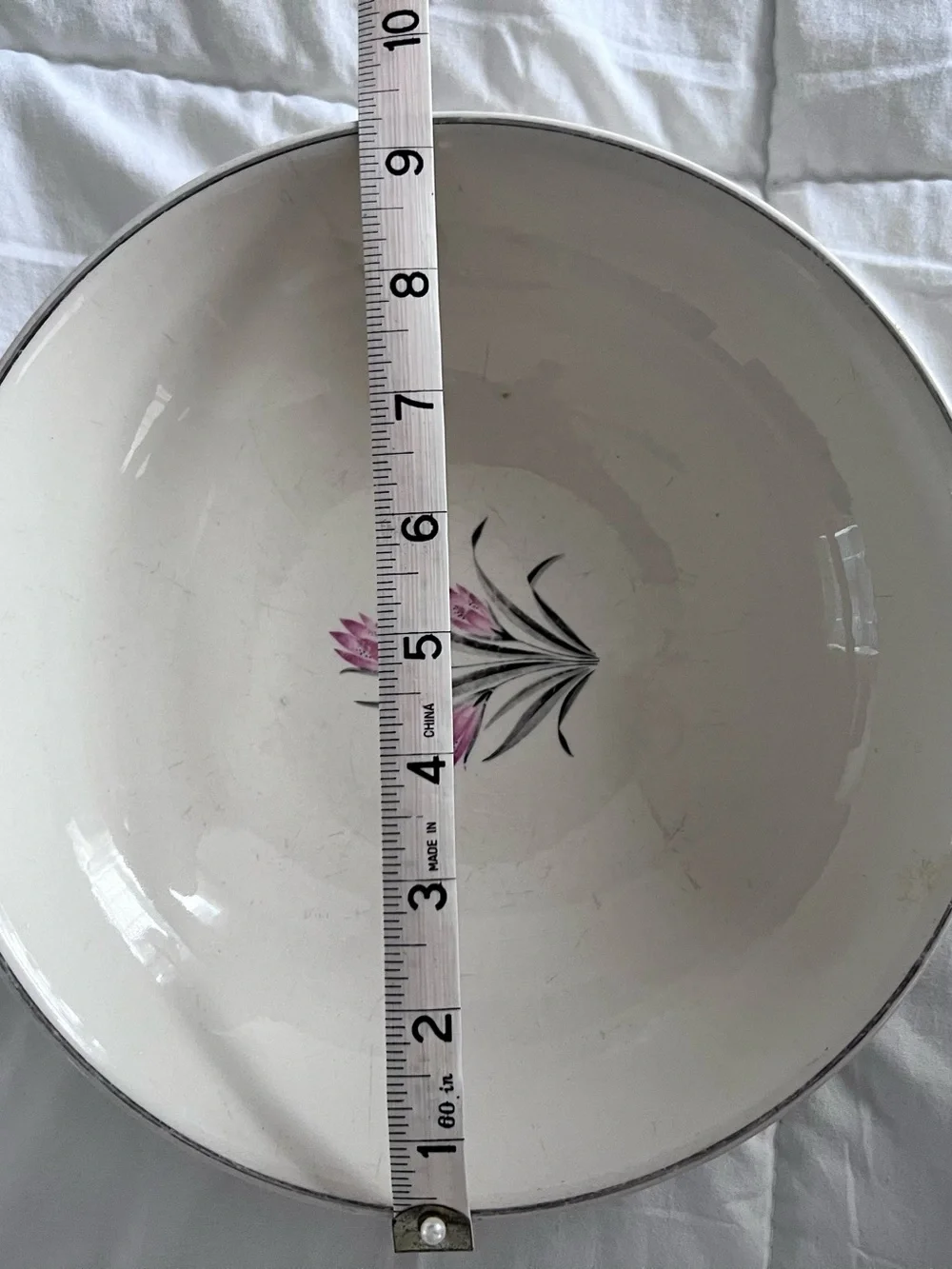 Floral Decorative Ceramic Bowl in Pink